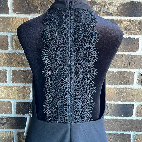 NEW MINUET Elegant Black Lace Halter Dress - Picture 2 of 9
